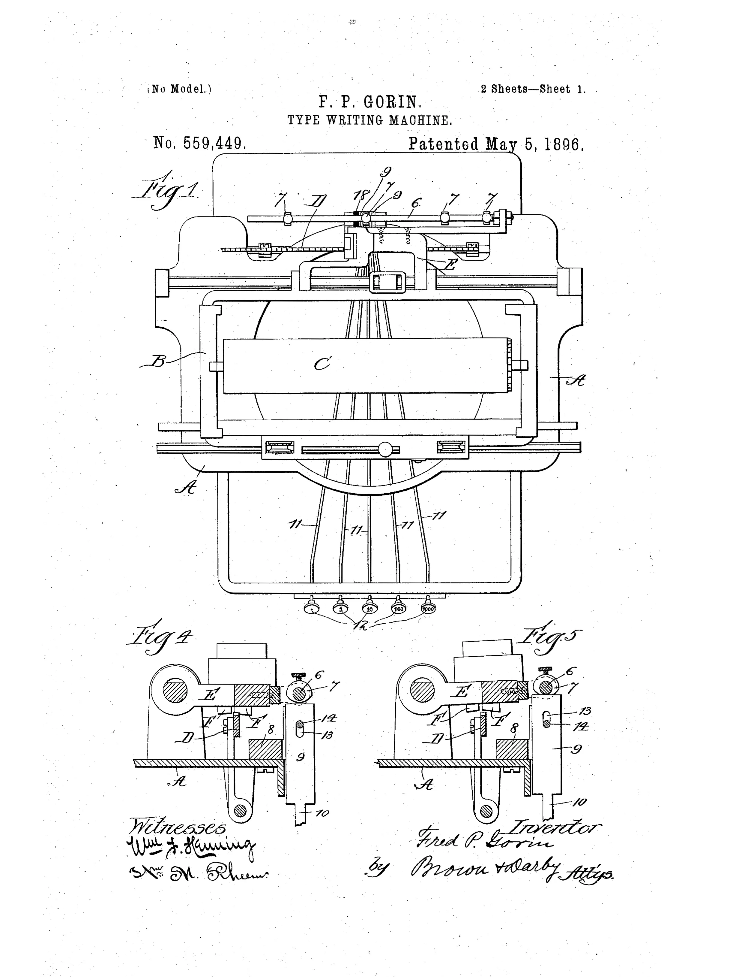 Illustration from the Gorin tabulator patent