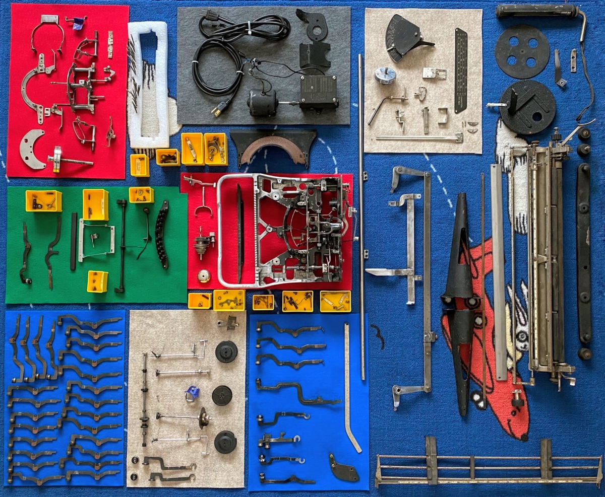 Disassembled Varityper A-20 from 1940