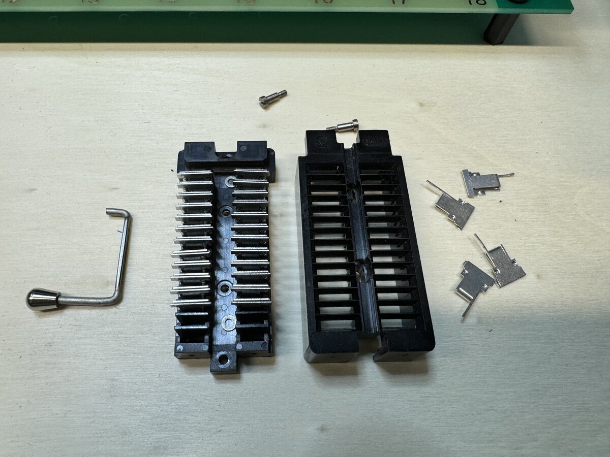 Dismantled ZIF socket