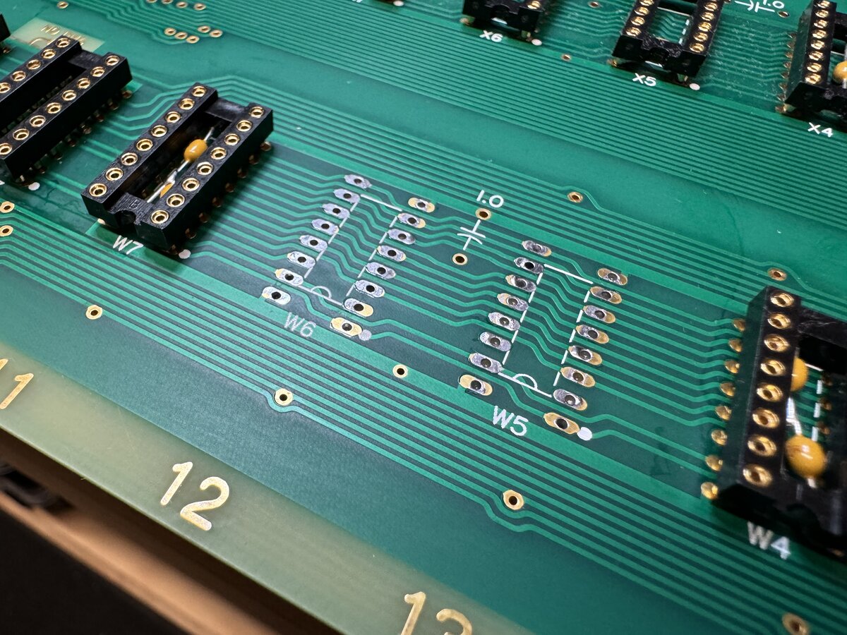 The top of the board after desoldering