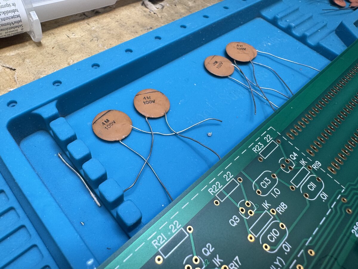 Some of the larger, out of spec capacitors