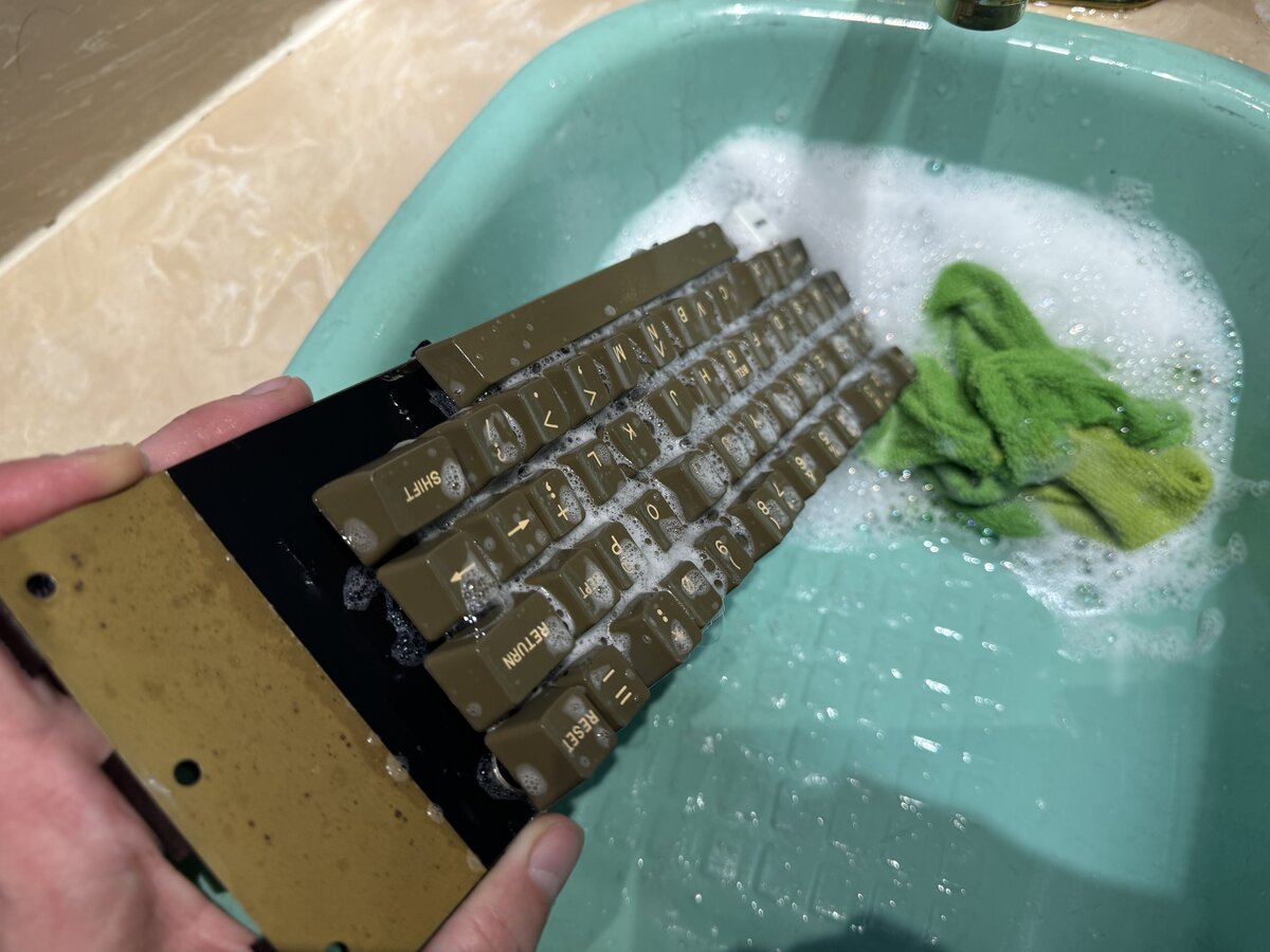 Apple II keyboard during washing