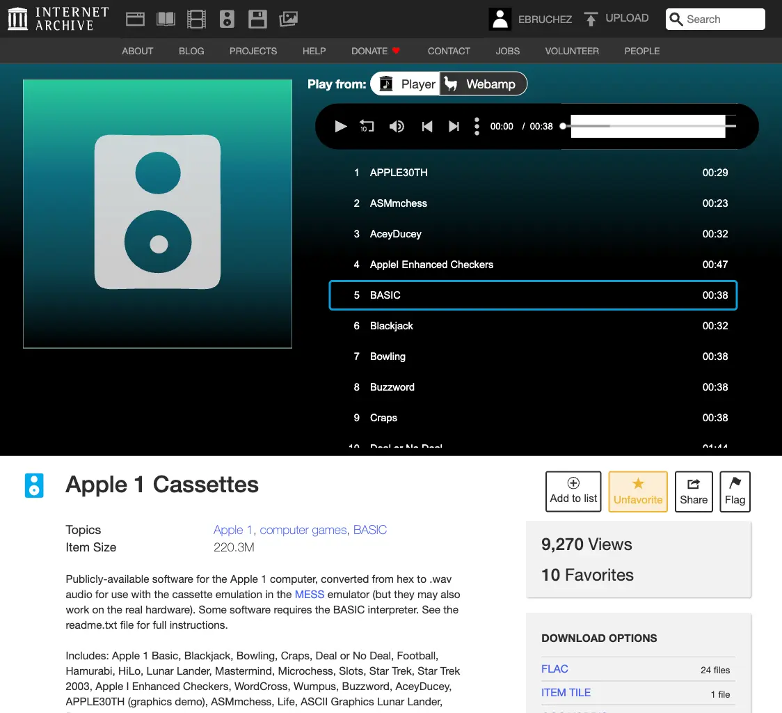 Audio tapes on Archive.org