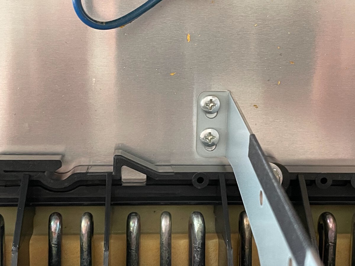Front panel metal support screws